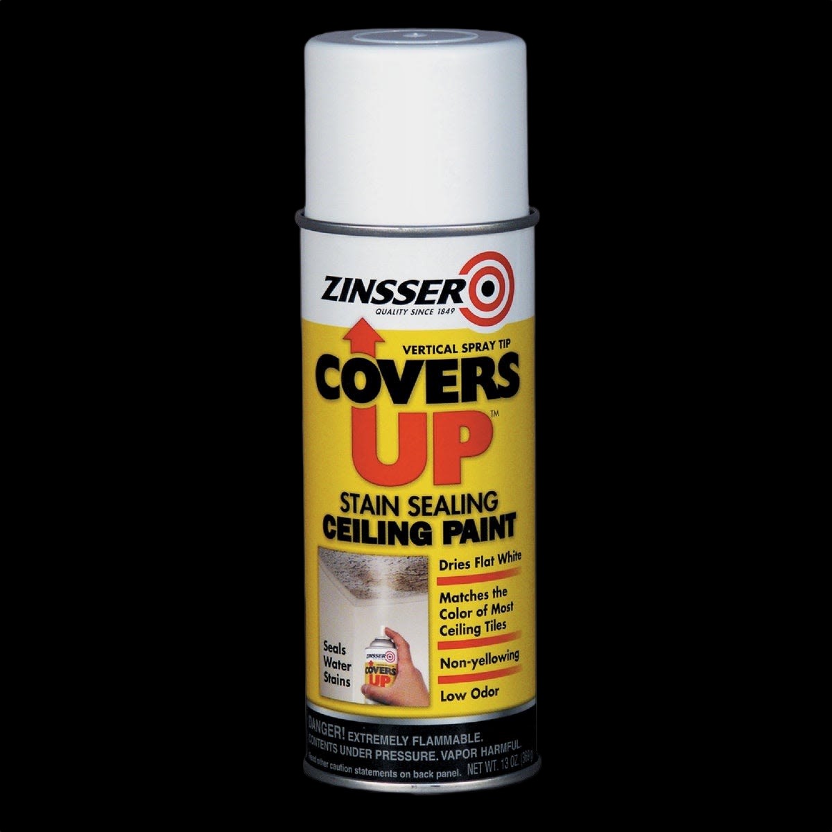 Zinsser Covers Up White Stain Sealing Ceiling Spray Paint 13 oz