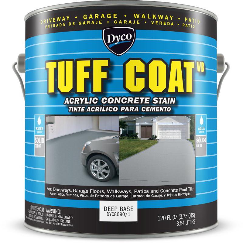 Dyco TUFF COAT DYC8090/1 Concrete Stain, Deep Base Satin, White, Liquid, 1 gal